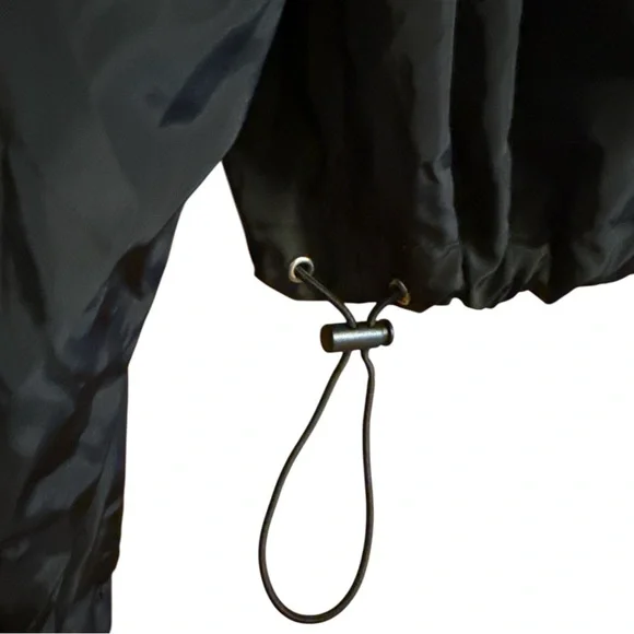 New Look Supreme Black Cropped Windbreaker Hoodie Medium Zip Front Pocket - Picture 5 of 9